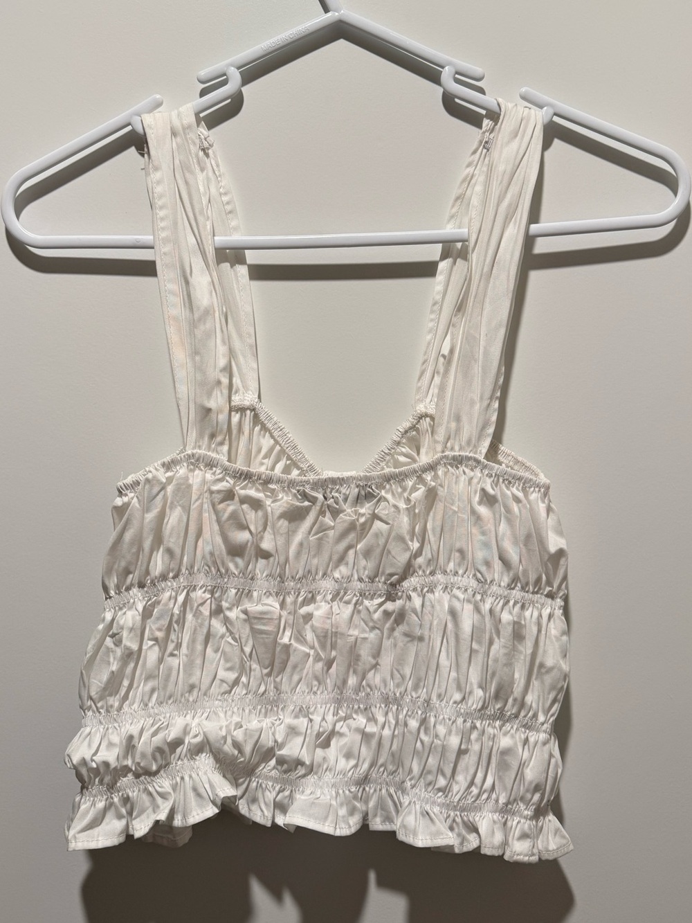 White Ruffled Button-Front Tank Top - Picture 2 of 3